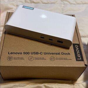 Lenovo White USB-C Docking Station Only.